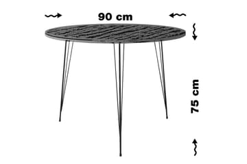 Bonnick Bord 90 cm - Svart/Vit - Products - Möbler - Bord & matgrupp - Matbord & köksbord