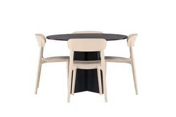 Bootcut Matgrupp 110 cm Rund med 4 Åstol stolar - Beige - Products - Möbler - Bord & matgrupp - Matgrupp