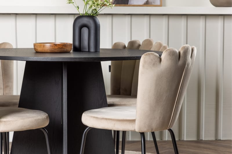 Bootcut Matgrupp 110 cm Rund med 4 Limhamn stolar - Beige - Products - Möbler - Bord & matgrupp - Matgrupp