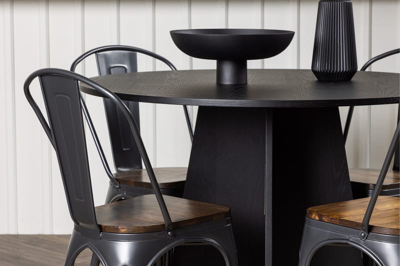 Bootcut Matgrupp 110 cm Rund med 4 Tempe stolar - Svart - Products - Möbler - Bord & matgrupp - Matgrupp