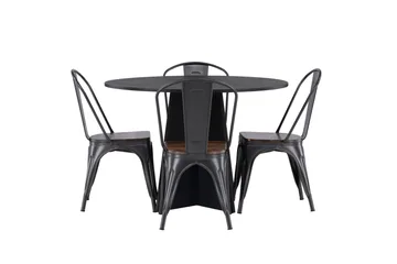 Bootcut Matgrupp 110 cm Rund med 4 Tempe stolar - Svart - Products - Möbler - Bord & matgrupp - Matgrupp