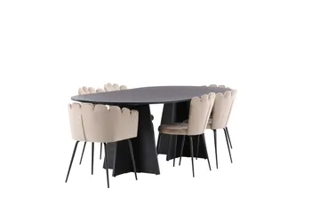 Bootcut Matgrupp 230 cm Oval med 4 Limhamn stolar - Beige - Products - Möbler - Bord & matgrupp - Matgrupp