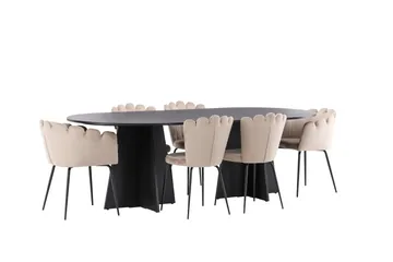 Bootcut Matgrupp 230 cm Oval med 4 Limhamn stolar - Beige - Products - Möbler - Bord & matgrupp - Matgrupp