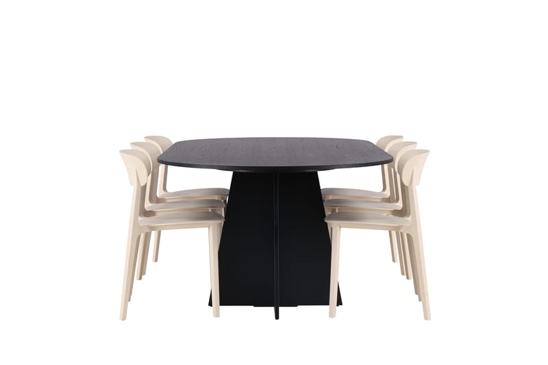 Bootcut Matgrupp 230 cm Oval med 6 Åstol stolar - Svart - Products - Möbler - Bord & matgrupp - Matgrupp
