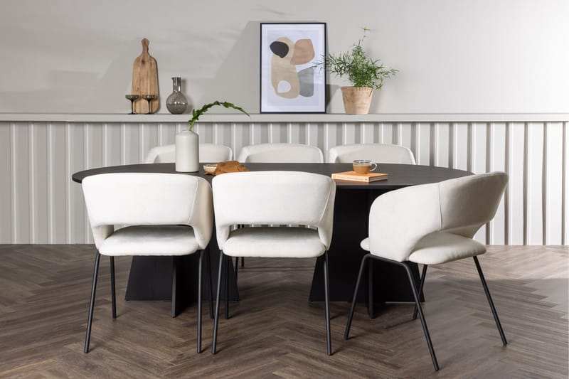 Bootcut Matgrupp 230 cm Oval med 6 Day stolar - Svart - Products - Möbler - Bord & matgrupp - Matgrupp