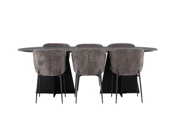 Bootcut Matgrupp 230 cm Oval med 6 Modesto stolar - Beige - Products - Möbler - Bord & matgrupp - Matgrupp