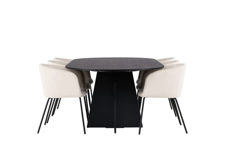 Bootcut Matgrupp 230 cm Rektangulär med 6 Berit stolar - Beige - Products - Möbler - Bord & matgrupp - Matgrupp