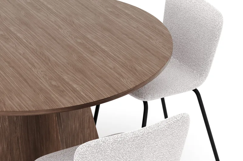 Bootcut Runt Litet Matbord Valnöt 110 cm med 4 Katy Matstolar - Products - Möbler - Bord & matgrupp - Matgrupp