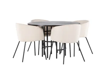 Copenhagen Matgrupp 115 cm Rund med 4 Berit stolar - Beige - Products - Möbler - Bord & matgrupp - Matgrupp
