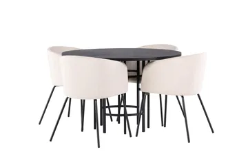 Copenhagen Matgrupp 115 cm Rund med 4 Berit stolar - Beige - Products - Möbler - Bord & matgrupp - Matgrupp