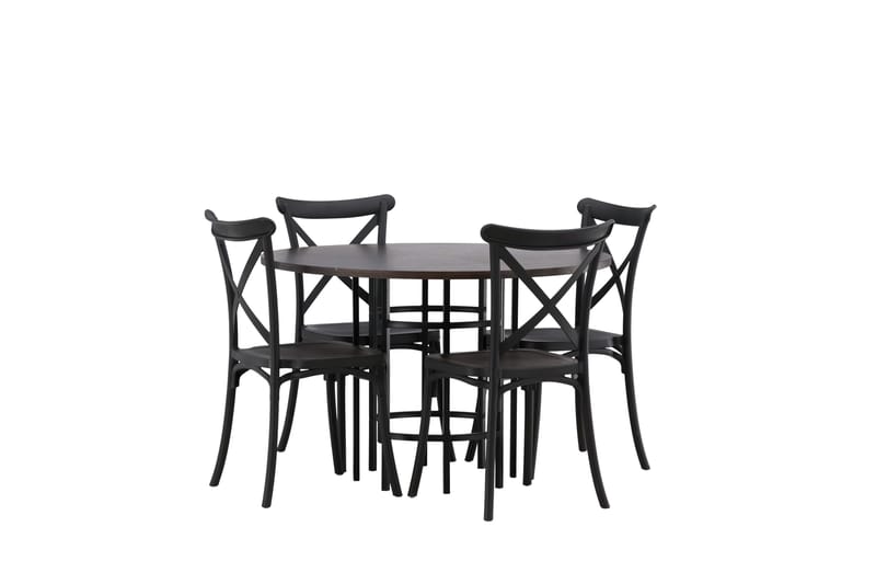Copenhagen Matgrupp 115 cm Rund med 4 Crosett stolar - Svart - Products - Möbler - Bord & matgrupp - Matgrupp