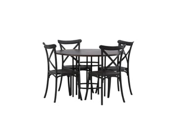 Copenhagen Matgrupp 115 cm Rund med 4 Crosett stolar - Svart - Products - Möbler - Bord & matgrupp - Matgrupp