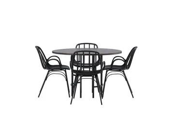Copenhagen Matgrupp 115 cm Rund med 4 Dyrön stolar - Svart - Products - Möbler - Bord & matgrupp - Matgrupp
