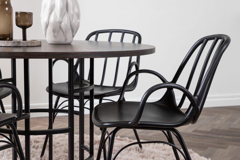 Copenhagen Matgrupp 115 cm Rund med 4 Dyrön stolar - Svart - Products - Möbler - Bord & matgrupp - Matgrupp