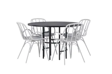 Copenhagen Matgrupp 115 cm Rund med 4 Dyrön stolar - Svart - Products - Möbler - Bord & matgrupp - Matgrupp