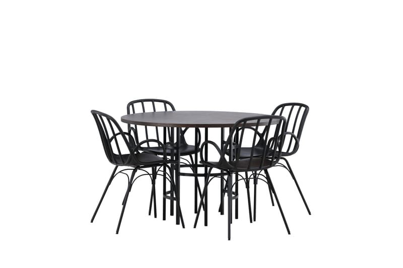 Copenhagen Matgrupp 115 cm Rund med 4 Dyrön stolar - Svart - Products - Möbler - Bord & matgrupp - Matgrupp
