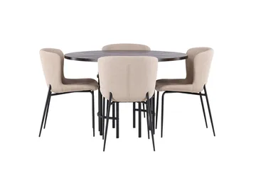 Copenhagen Matgrupp 115 cm Rund med 4 Modesto stolar - Mörkgrå - Products - Möbler - Bord & matgrupp - Matgrupp