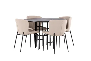 Copenhagen Matgrupp 115 cm Rund med 4 Modesto stolar - Mörkgrå - Products - Möbler - Bord & matgrupp - Matgrupp