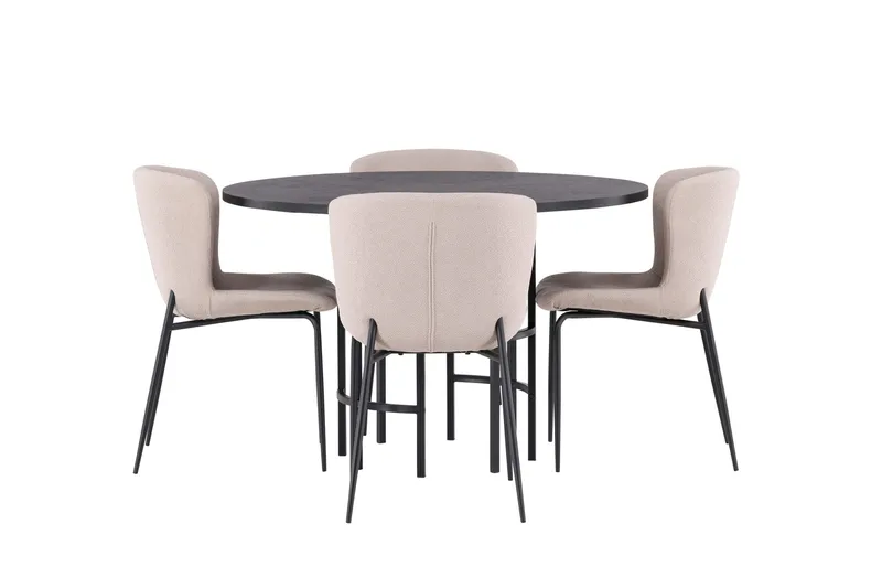 Copenhagen Matgrupp 115 cm Rund med 4 Modesto stolar - Svart - Products - Möbler - Bord & matgrupp - Matgrupp