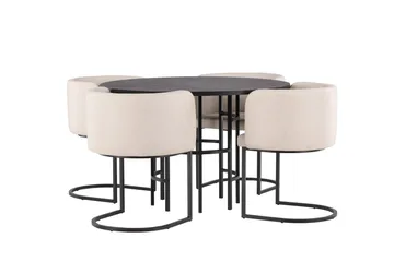 Copenhagen Matgrupp 115 cm Rund med 4 Simrishman stolar - Beige - Products - Möbler - Bord & matgrupp - Matgrupp