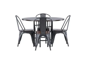 Copenhagen Matgrupp 115 cm Rund med 4 Tempe stolar - Mocca - Products - Möbler - Bord & matgrupp - Matgrupp