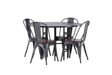 Copenhagen Matgrupp 115 cm Rund med 4 Tempe stolar - Mocca - Products - Möbler - Bord & matgrupp - Matgrupp