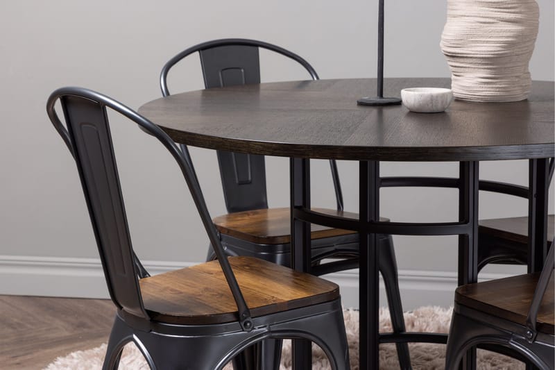 Copenhagen Matgrupp 115 cm Rund med 4 Tempe stolar - Mocca - Products - Möbler - Bord & matgrupp - Matgrupp