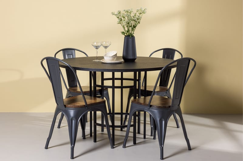 Copenhagen Matgrupp 115 cm Rund med 4 Tempe stolar - Svart - Products - Möbler - Bord & matgrupp - Matgrupp