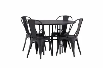 Copenhagen Matgrupp 115 cm Rund med 4 Tempe Stolar - Svart - Products - Möbler - Bord & matgrupp - Matgrupp