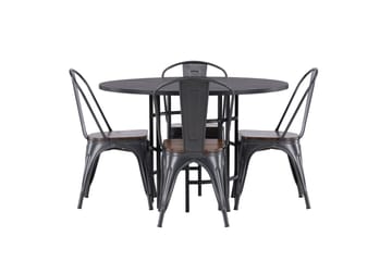 Copenhagen Matgrupp 115 cm Rund med 4 Tempe stolar - Svart - Products - Möbler - Bord & matgrupp - Matgrupp