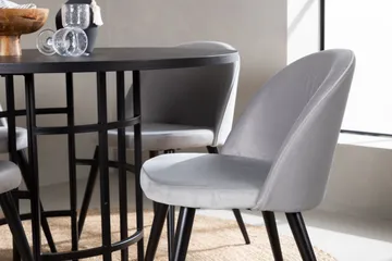 Copenhagen Matgrupp 115 cm Rund med 4 Velvet stolar - Svart - Products - Möbler - Bord & matgrupp - Matgrupp