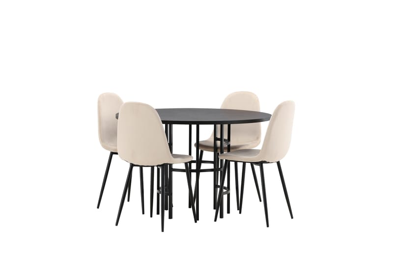 Copenhagen Matgrupp 115 cm Rund med 4 Polar stolar - Beige - Products - Möbler - Bord & matgrupp - Matgrupp