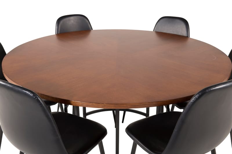 Copenhagen Matgrupp 140 cm Rund med 6 Polar stolar - Svart - Products - Möbler - Bord & matgrupp - Matgrupp