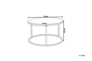 Coralla Soffbord 70 cm Runt Marmormönster - Vit/Guld - Products - Möbler - Bord & matgrupp - Soffbord