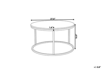 Coralla Soffbord 70 cm Runt Marmormönster - Vit/Koppar - Products - Möbler - Bord & matgrupp - Soffbord
