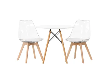 Danburi Matgrupp 60 cm Rund med 2 Edvin stolar - Vit - Products - Möbler - Bord & matgrupp - Matgrupp