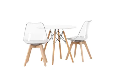 Danburi Matgrupp 60 cm Rund med 2 Edvin stolar - Vit - Products - Möbler - Bord & matgrupp - Matgrupp