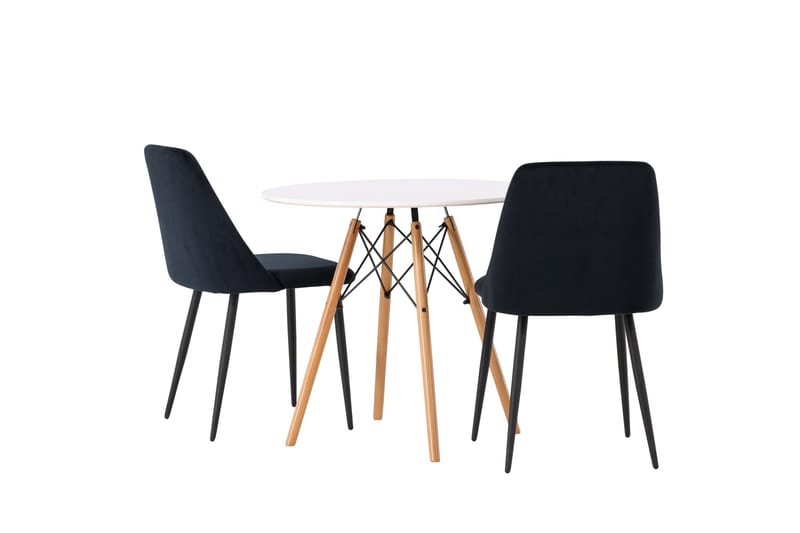 Danburi Matgrupp 60 cm Rund med 2 Night stolar - Svart - Products - Möbler - Bord & matgrupp - Matgrupp