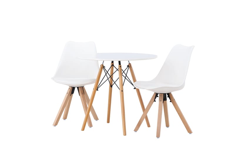 Danburi Matgrupp  60 cm Rund med 2 Zeno stolar - Vit - Products - Möbler - Bord & matgrupp - Matgrupp