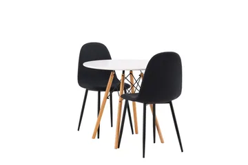 Danburi Matgrupp 60 cm Rund med 2 Polar stolar - Svart - Products - Möbler - Bord & matgrupp - Matgrupp