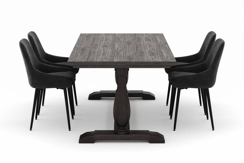 Dijon Matgrupp 200x100cm med 4 Alsarp Matstolar - Brun - Products - Möbler - Bord & matgrupp - Matgrupp