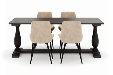 Dijon Matgrupp 200x100cm med 4 Alsarp Matstolar - Brun - Products - Möbler - Bord & matgrupp - Matgrupp