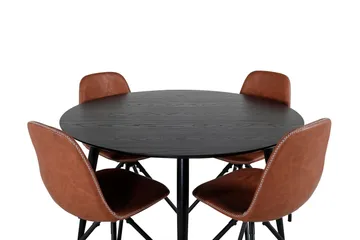 Dipp Matgrupp 115 cm Rund med 4 Polar stolar - Svart - Products - Möbler - Bord & matgrupp - Matgrupp
