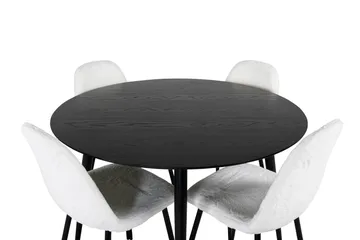 Dipp Matgrupp 115 cm Rund med 4 Polar stolar - Svart - Products - Möbler - Bord & matgrupp - Matgrupp