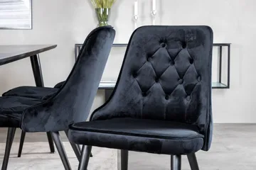 Dipp Matgrupp 180 cm Rektangulär med 6 Velvet Deluxe stolar - Svart - Products - Möbler - Bord & matgrupp - Matgrupp