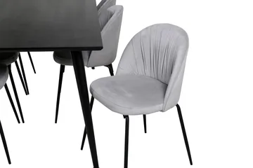Dipp Matgrupp 180 cm Rektangulär med 6 Wrinkles stolar - Svart - Products - Möbler - Bord & matgrupp - Matgrupp