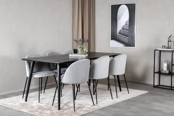 Dipp Matgrupp 180 cm Rektangulär med 6 Wrinkles stolar - Svart - Products - Möbler - Bord & matgrupp - Matgrupp