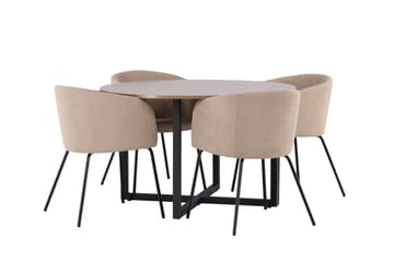 Durango Matgrupp 120 cm Rund med 4 Berit Stolar - Valnöt - Products - Möbler - Bord & matgrupp - Matgrupp