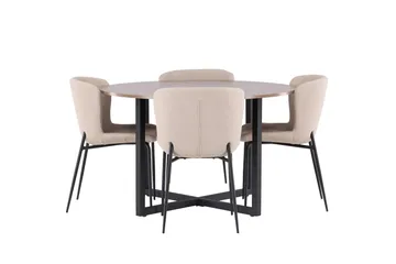 Durango Matgrupp 120 cm Rund med 4 Modesto Stolar - Valnöt - Products - Möbler - Bord & matgrupp - Matgrupp