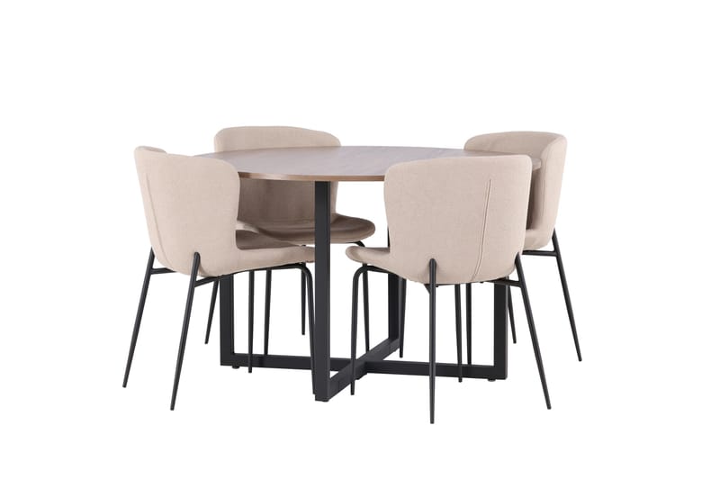 Durango Matgrupp 120 cm Rund med 4 Modesto Stolar - Valnöt - Products - Möbler - Bord & matgrupp - Matgrupp